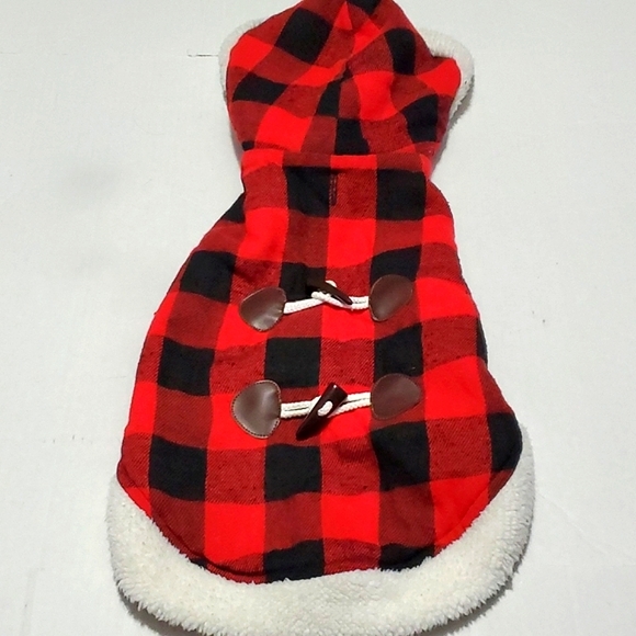 Red buffalo check pet coat